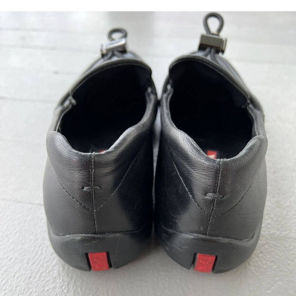 Prada black Napa leather sport flats women size US 8 EUR 39
